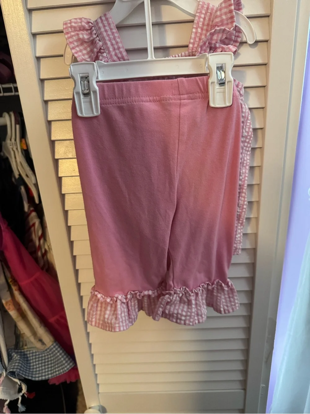 Rare Editions Pink Gingham Floral Matching Set